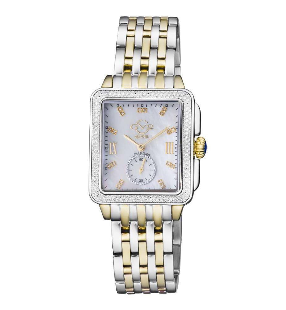 Bari Tortoise Quartz Watch with Stainless Steel Bracelet - Silver and Gold - 34 x 30 mm