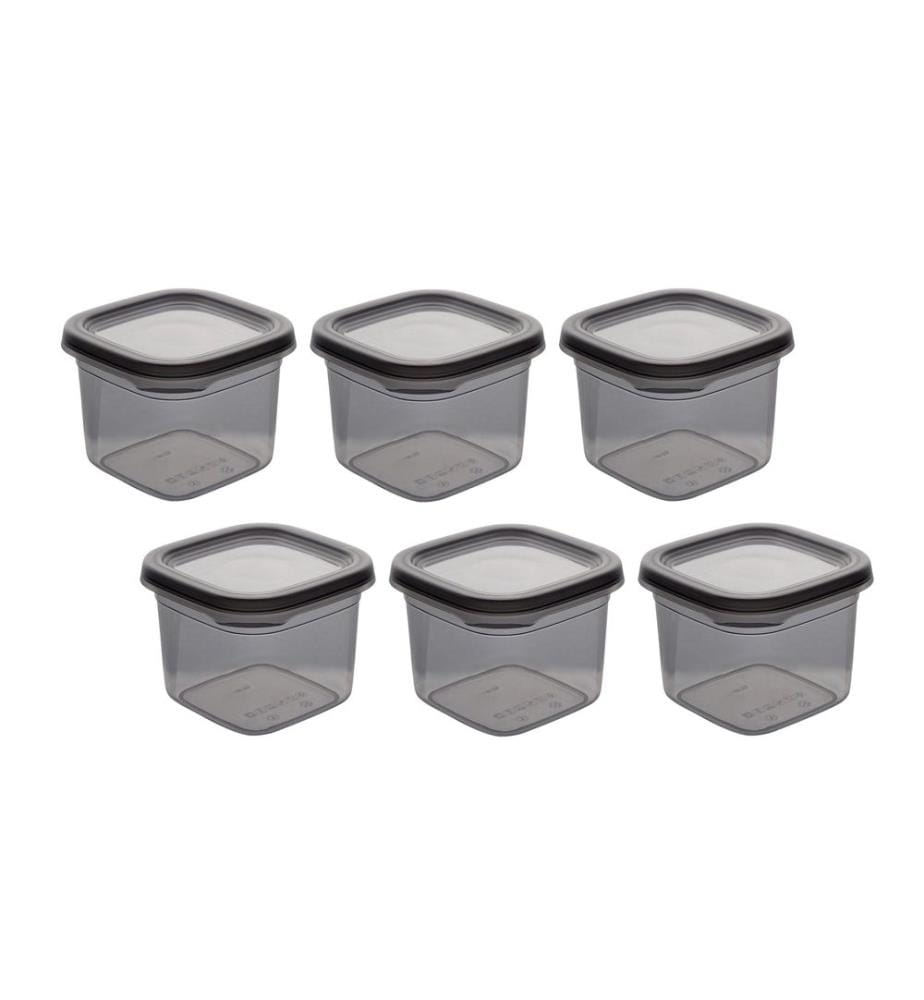 Storage Box Set, 6 Pieces, Anthracite, 100% Plastic