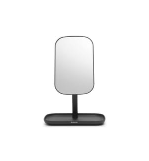 BRABANTIA - Miroir cosmétique ReNew avec bac de rangement, Noir