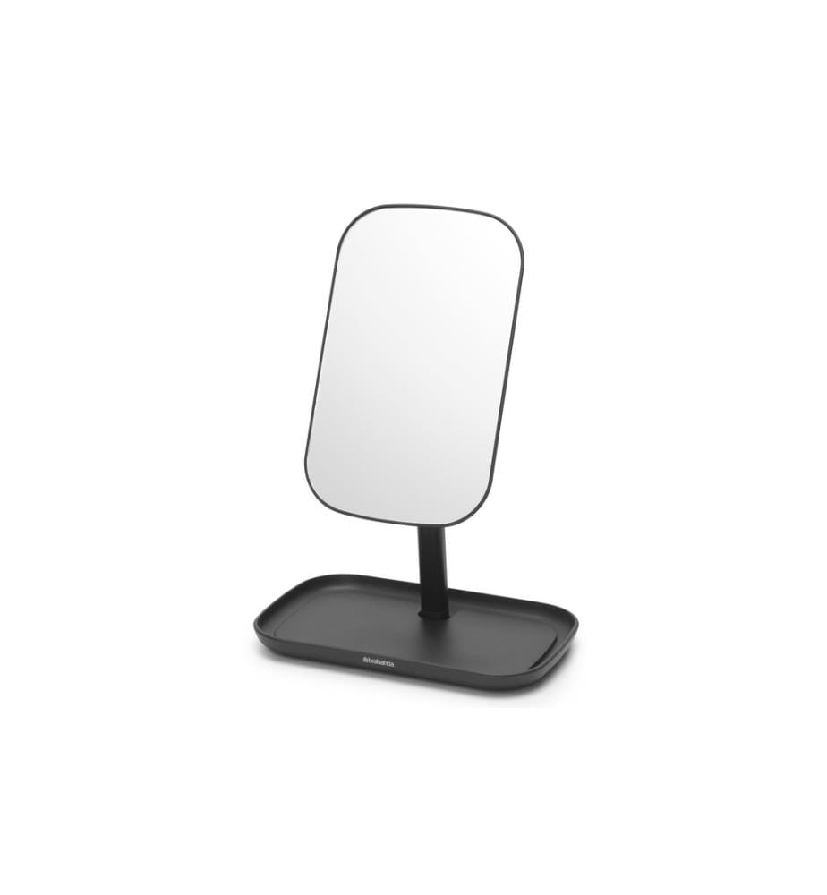 BRABANTIA - Miroir cosmétique ReNew avec bac de rangement, Noir