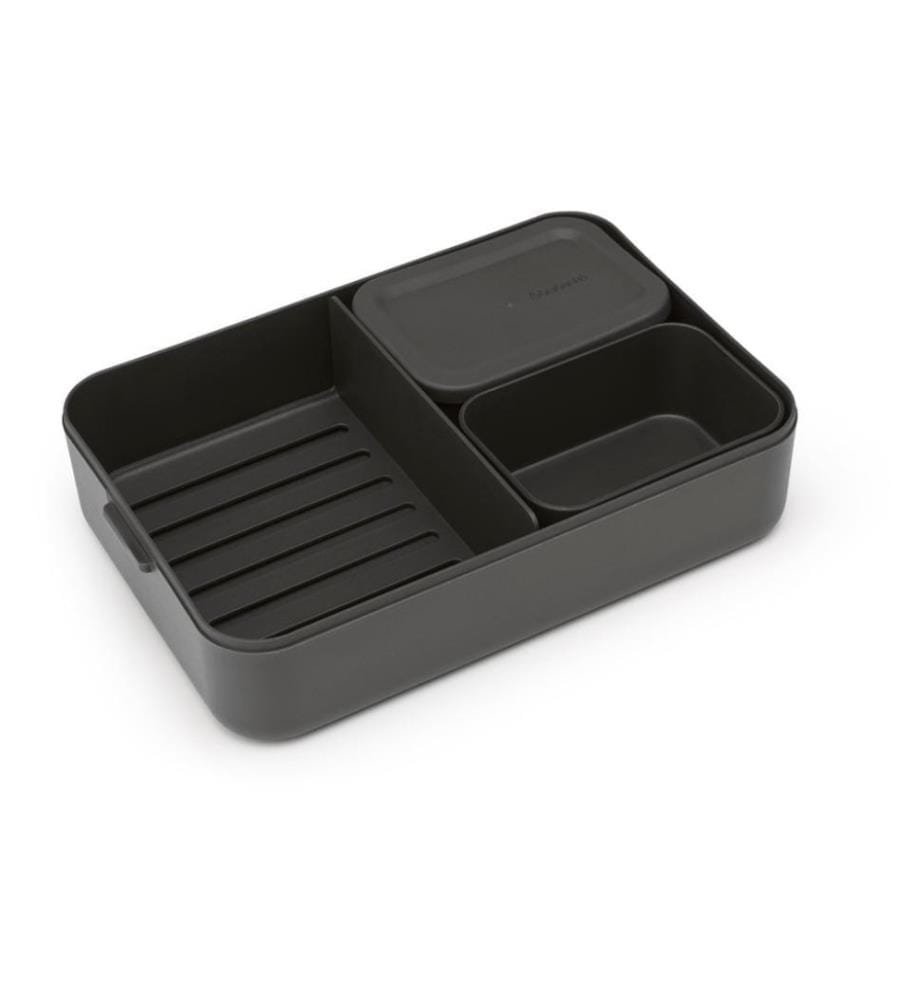 BRABANTIA - Lunchbox Make & Take 25.5 x 16.7 x 6.2 cm, Dunkelgrau