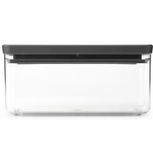 BRABANTIA - Boîte à provisions Tasty+ 1.5 l, Gris foncé/Gris/Transparent