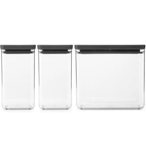 BRABANTIA - Boîte à provisions Tasty+ 6.7 l, Gris foncé/Transparent