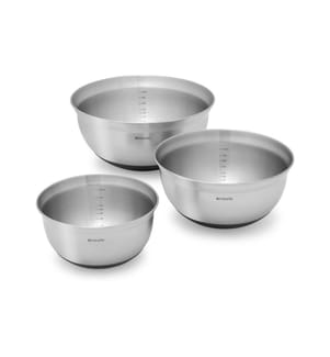 BRABANTIA - Kits de bol mélangeur 1 l/1.6 l/3 l, Argenté