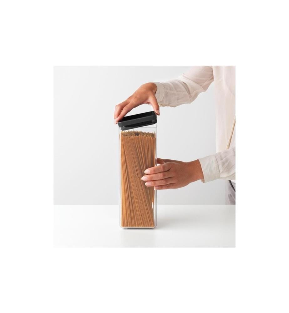 BRABANTIA - Récipients à provisions Tasty 2.5 l, Noir/Transparent