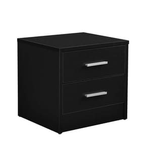 Nachttisch Jette 38x37x34 cm 2 Schubladen Schwarz