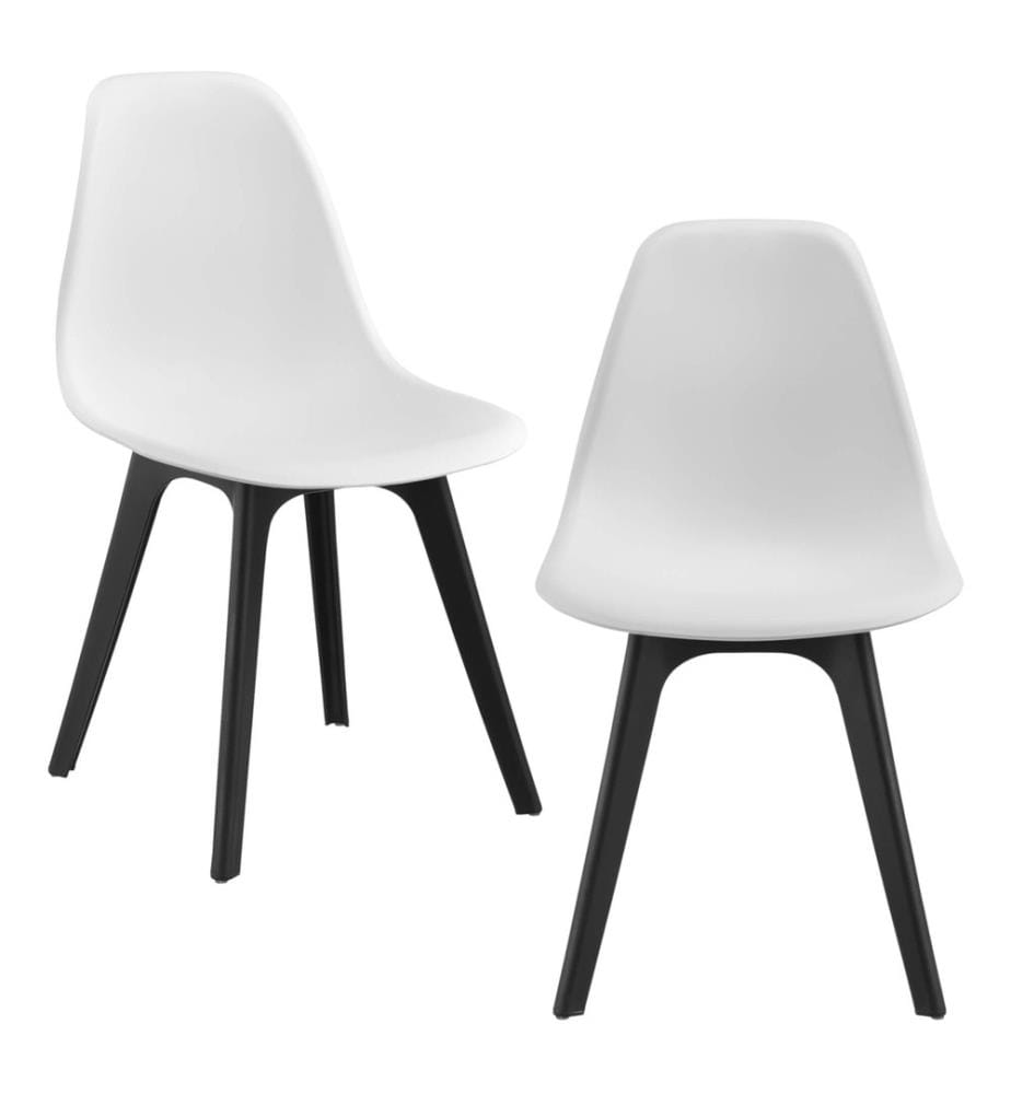 Esszi mmerstuhl Brevik 2er Set 83x54x48 cm Weiss Schwarz
