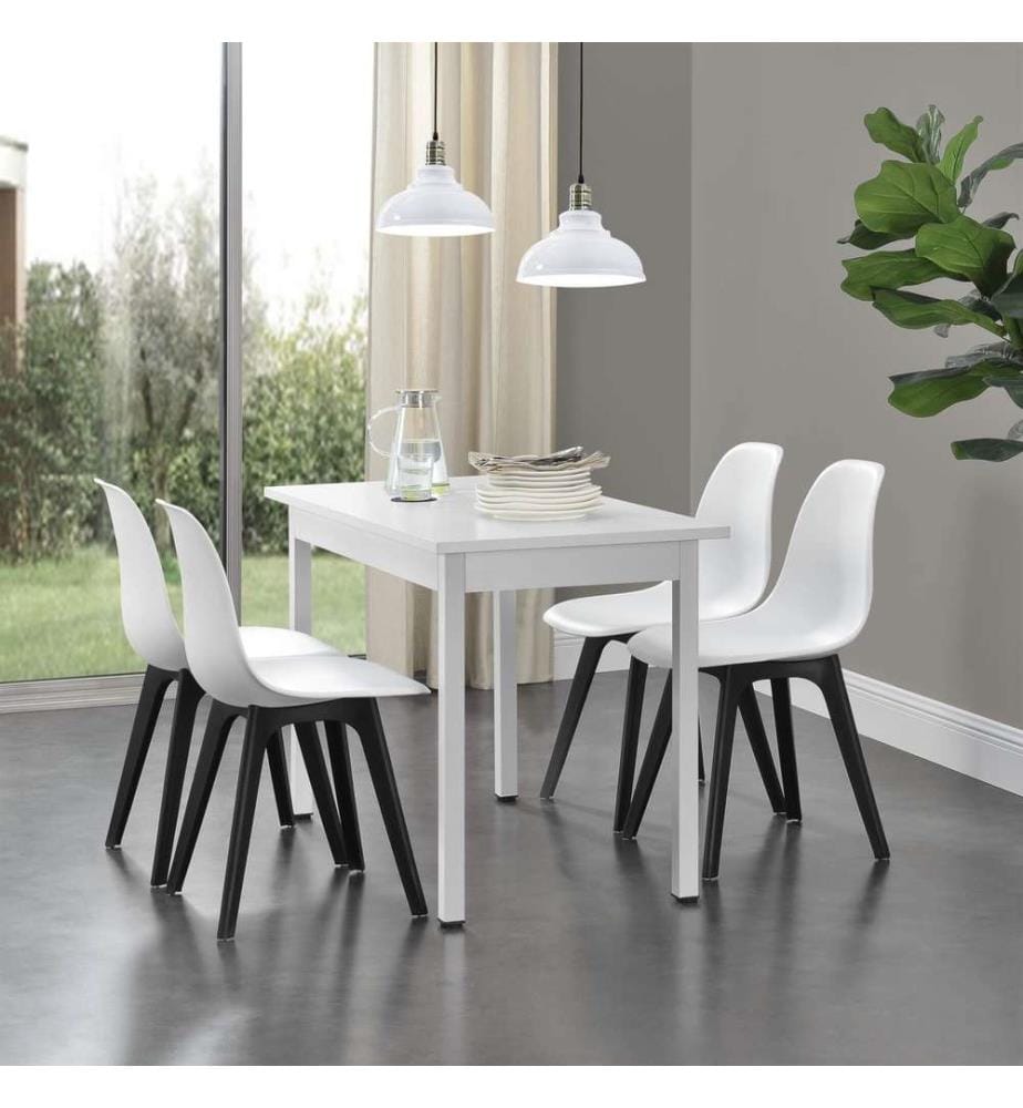 Esszi mmerstuhl Brevik 4er Set 83x54x48 cm Weiss Schwarz