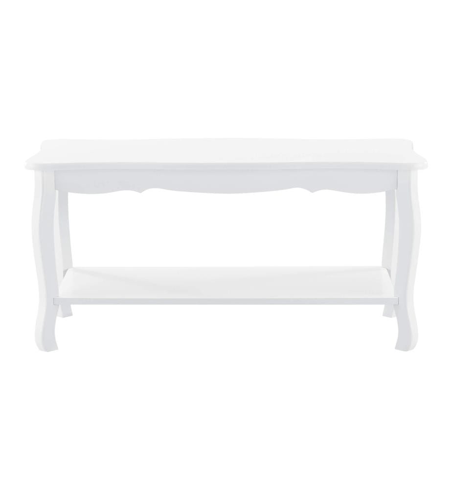 Tavolino Pearl 88x40x42 cm stile Shabby Shic bianco