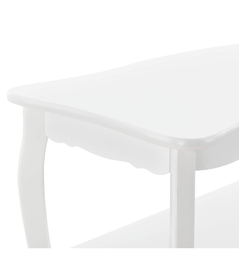 Tavolino Pearl 88x40x42 cm stile Shabby Shic bianco