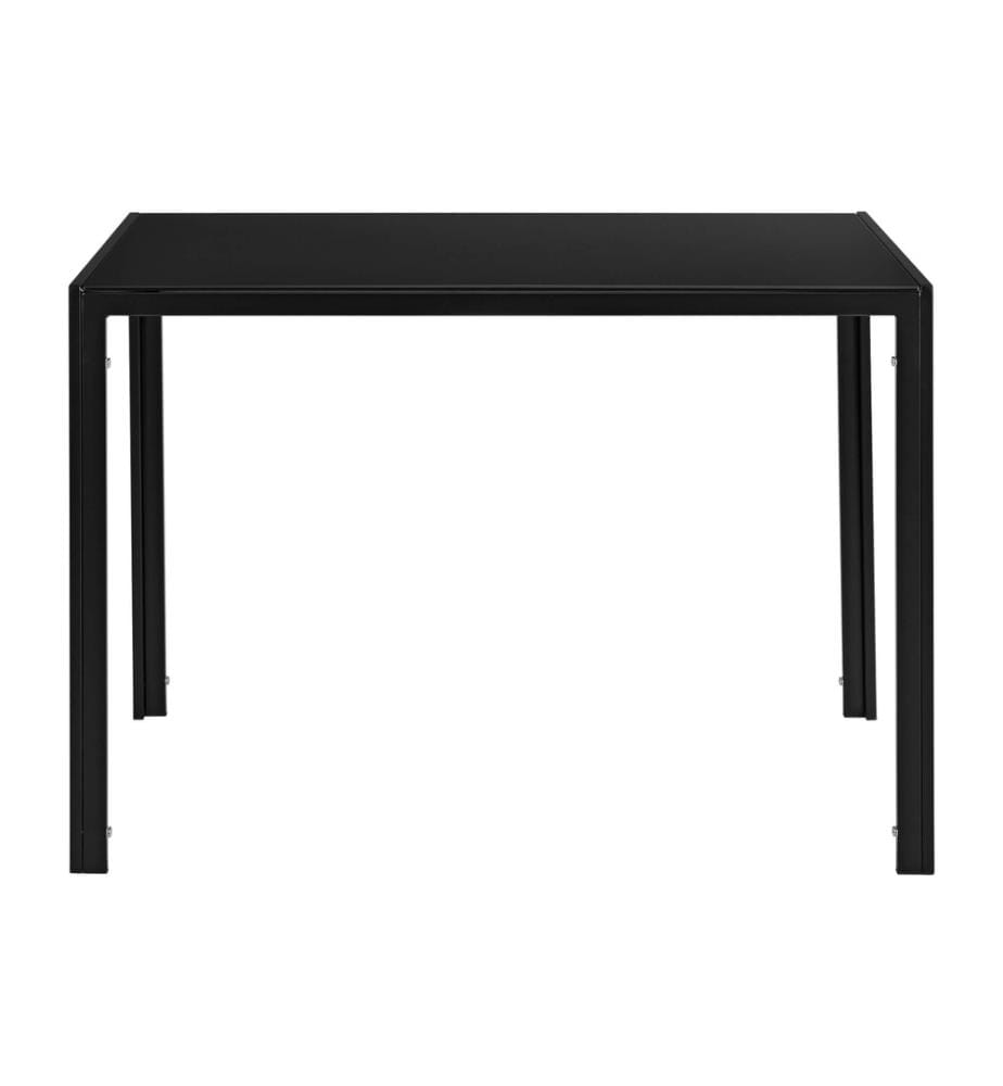 Esstisch mit 4 Stühlen Stathelle 105x60x75 cm Schwarz Glasplatte