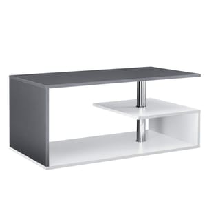 Tavolino Harleem 90x50 cm con ripiano Bianco Grigio