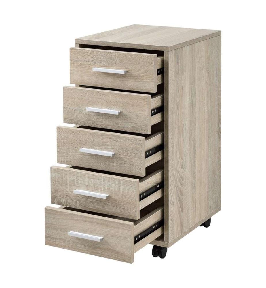 Rollcontainer Stockholm 63x33x38 cm mit 5 Schubladen Eiche