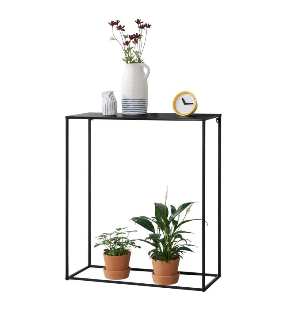 Table console Benimaclet 92x80x32 cm Résistant aux rayures Métal Noir