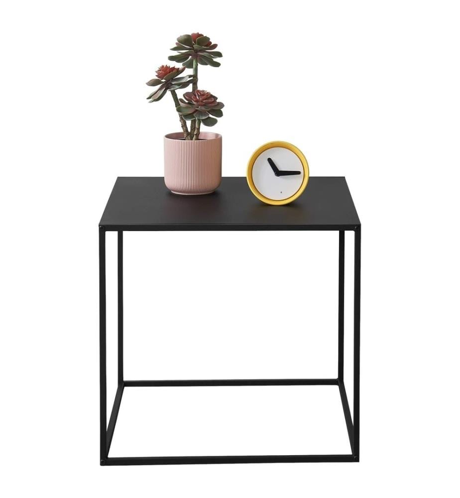 Tavolino Russafa 50x55x55 cm Metallo antigraffio nero