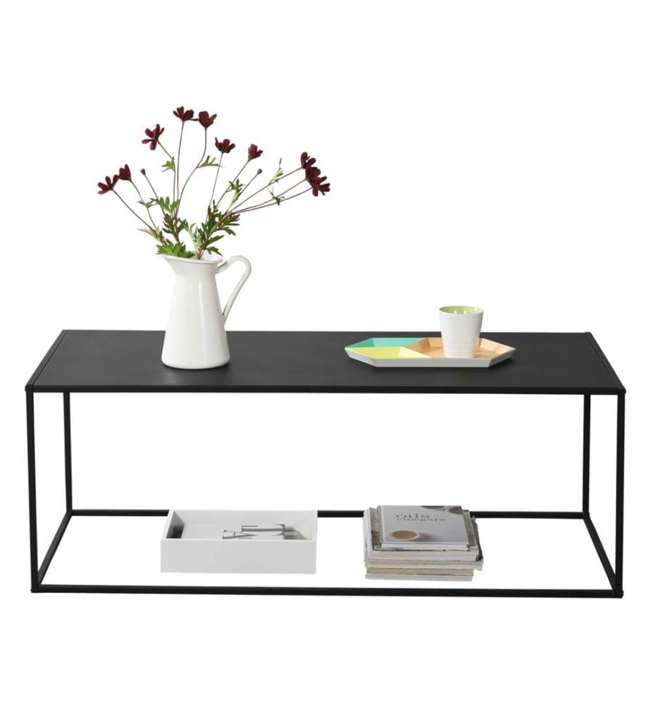 Table basse Montolivet 40x110x50 cm Résistant aux rayures Métal Noir