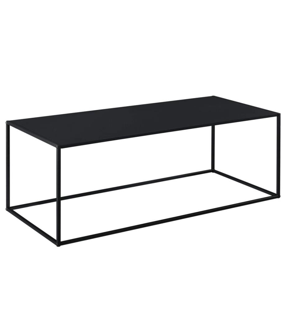 Table basse Montolivet 40x110x50 cm Résistant aux rayures Métal Noir