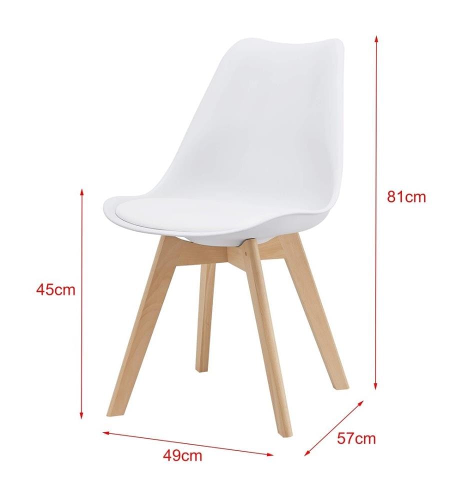 Esszi mmerstuhl Fläten 2er Set 81x49 cm Weiss PU-Kunstleder