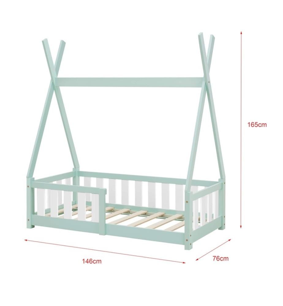 Kinderbett Helsingborg 70x140 cm mit Matratze Mint