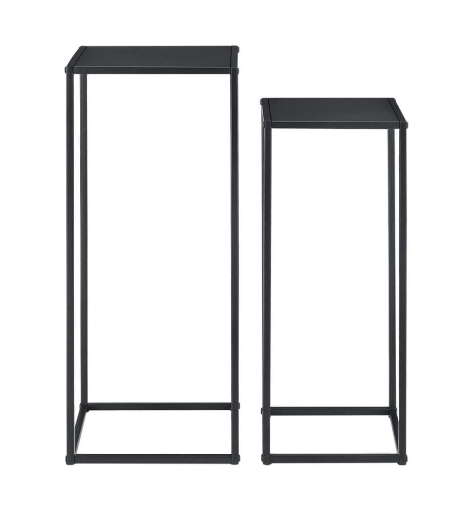 Table d'appoint Barbaricina Lot de 2 Colonne Noir