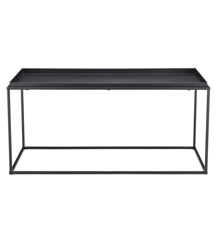 Table basse Nyker 47x100x50 cm design industriel noir
