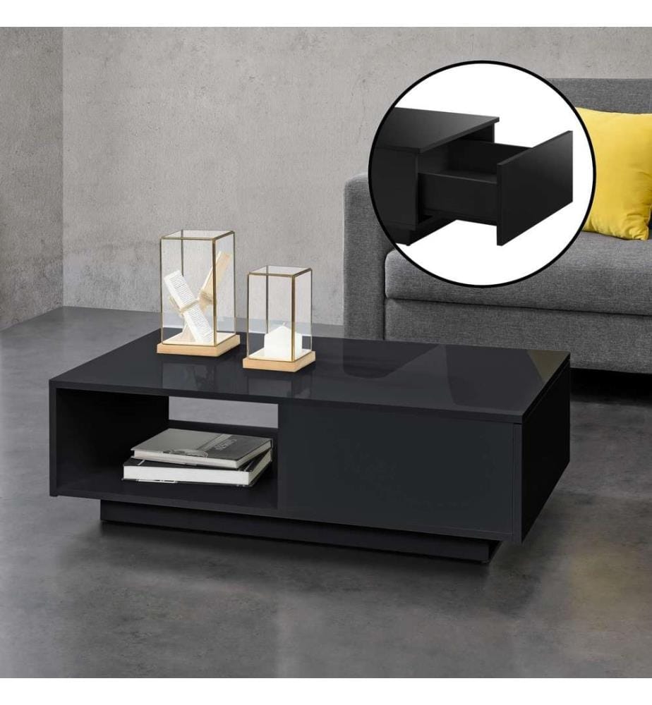 Table basse Biskra 95x55x31 cm noir