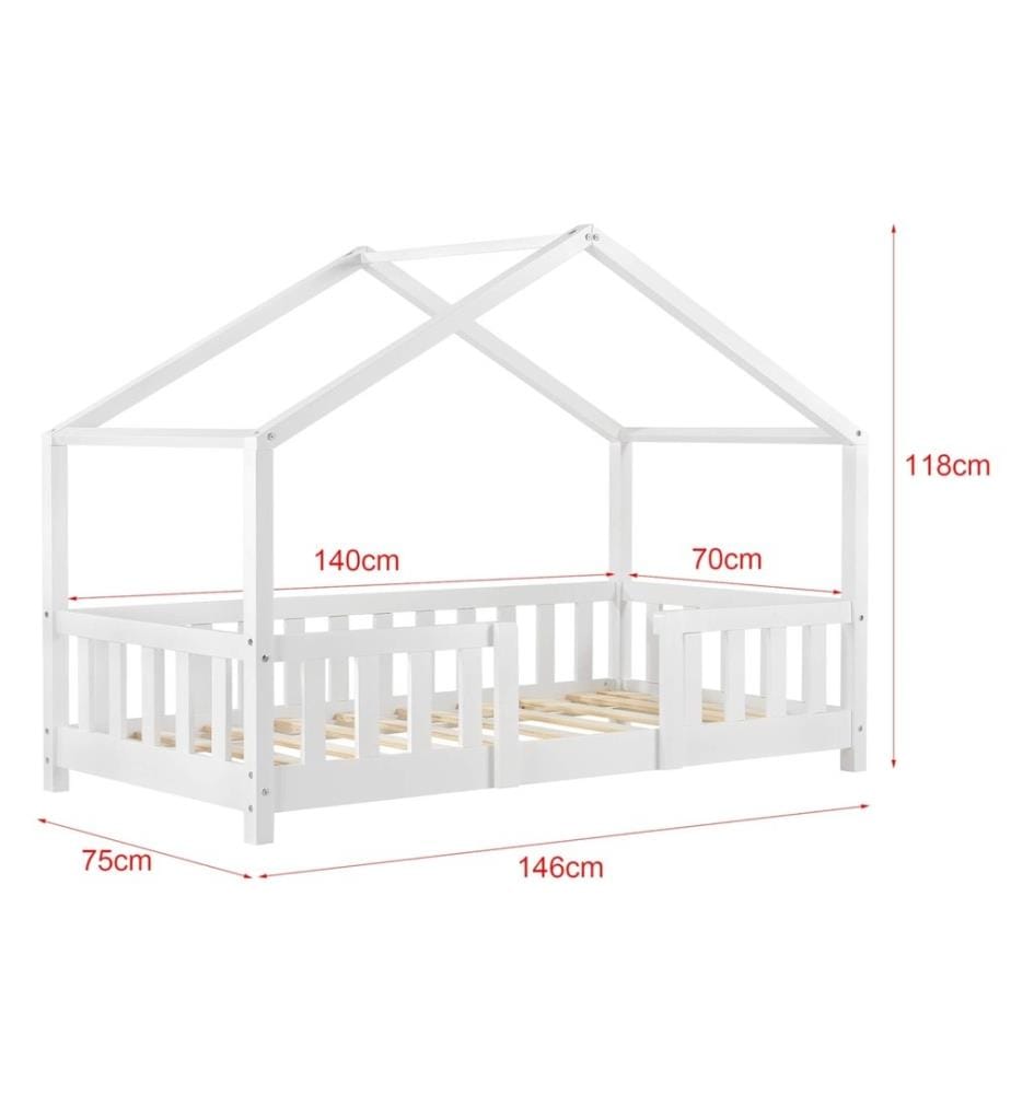 Letto per bambini Treviolo 70x140 cm con rete a doghe in legno