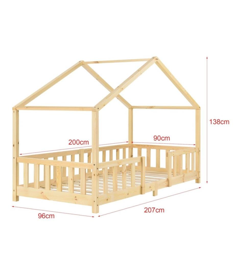 Letto per bambini Treviolo 90x200 cm con rete a doghe in legno