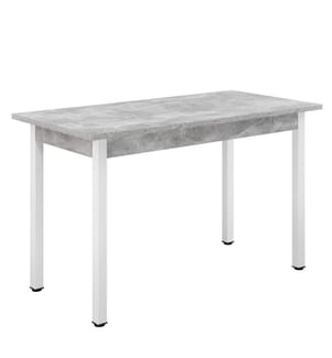 Tavolo da pranzo Den Haag 120x60 cm acciaio cemento look bianco