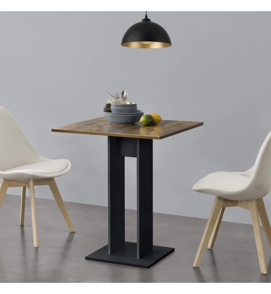 Esstisch Lindesnes 65x65x78 cm Walnussoptik Schwarz