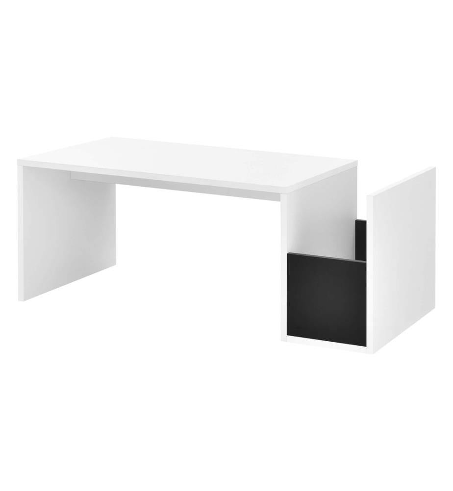Table basse Bollnäs 90x45x35 cm avec étagère Blanc