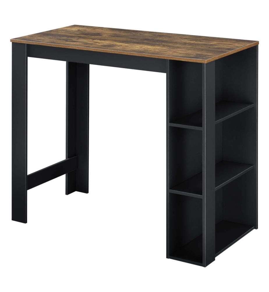 Bartheke Danderyd 120x60x105.5 cm mit 3 Ablageflächen Schwarz Holz