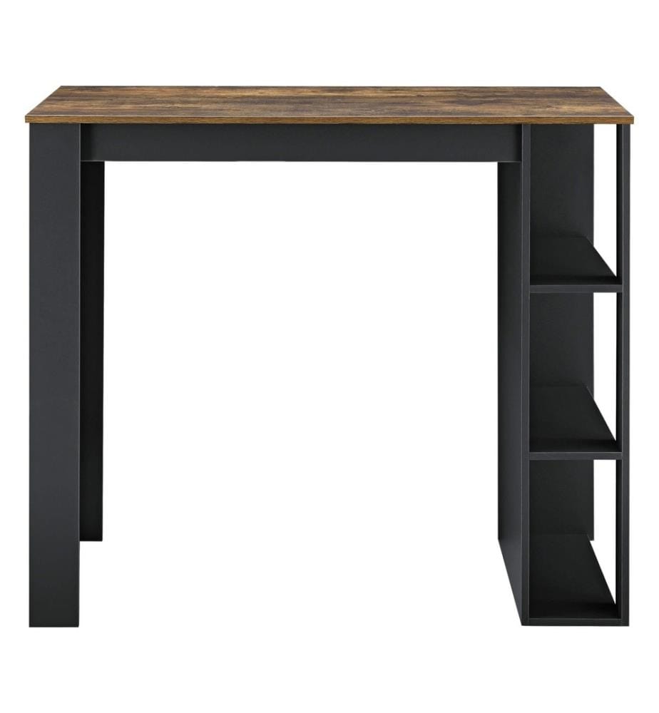 Bartheke Danderyd 120x60x105.5 cm mit 3 Ablageflächen Schwarz Holz
