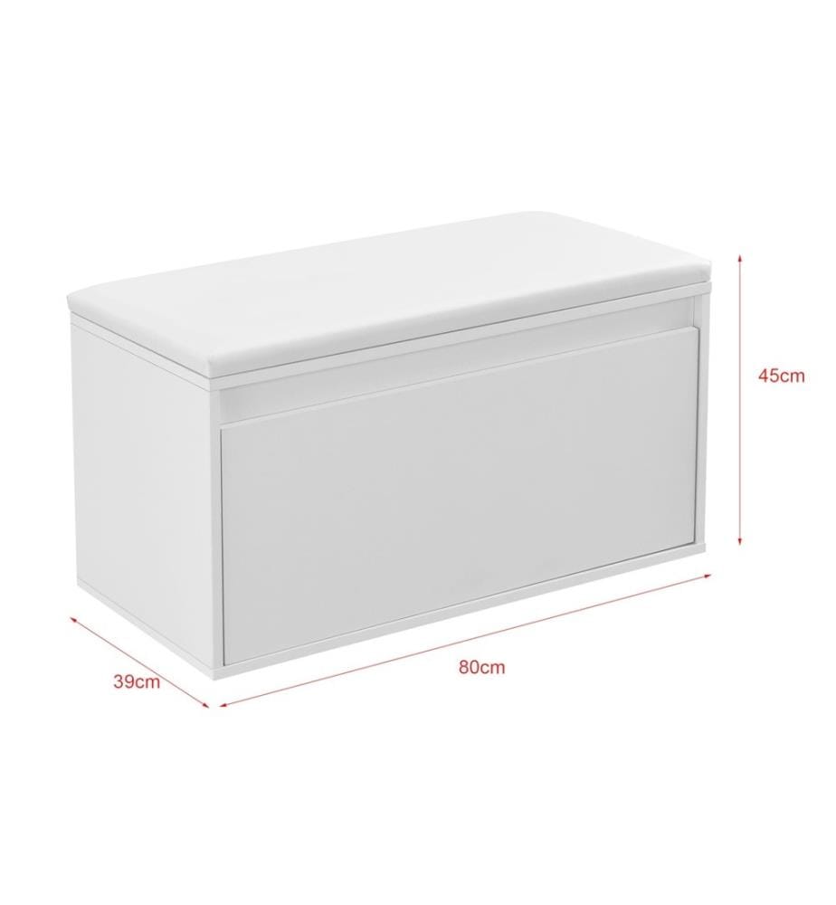 Banc Degerfors 80x39x45 cm avec tiroir Blanc
