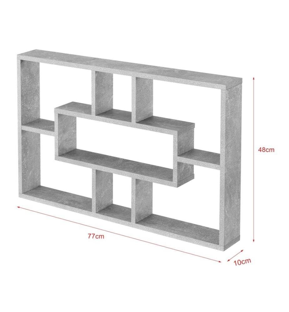Wandregal Qinngua 77x10x48 cm Betonoptik