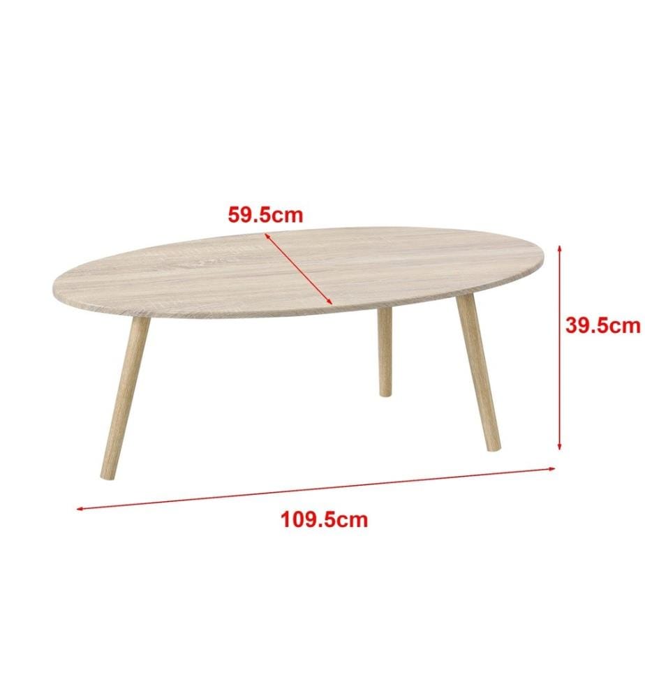 Table basse Viborg 109.5 x 59.5 x 39.5 cm aspect chêne