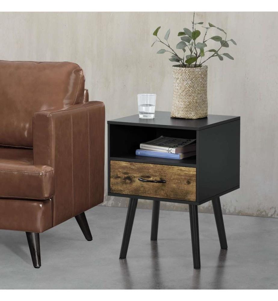 Table de chevet Table d'appoint Gävle 57 x 42 x 40 cm Noir