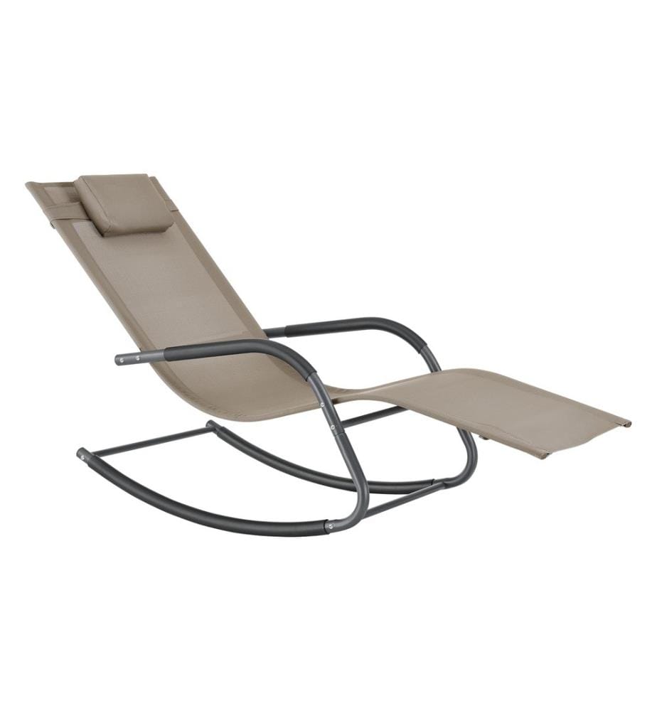 Sonnenliege Caracena 147x63x89 cm Schaukelliege Beige