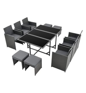 Polyrattan Sitzgruppe Laredo XL Dunkelgrau