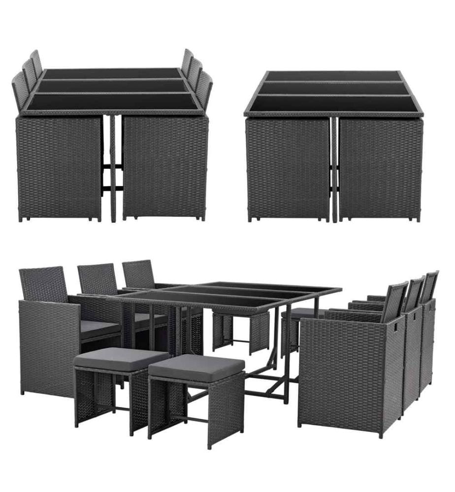 Polyrattan Sitzgruppe Laredo XL Dunkelgrau