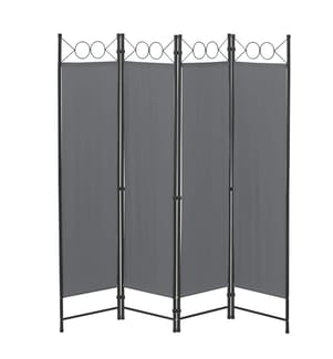 Paravent Raumteiler Saragossa 4-teilig 160x171 cm Dunkelgrau