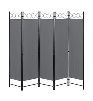 Paravent Raumteiler Saragossa 5-teilig 200x171 cm Dunkelgrau