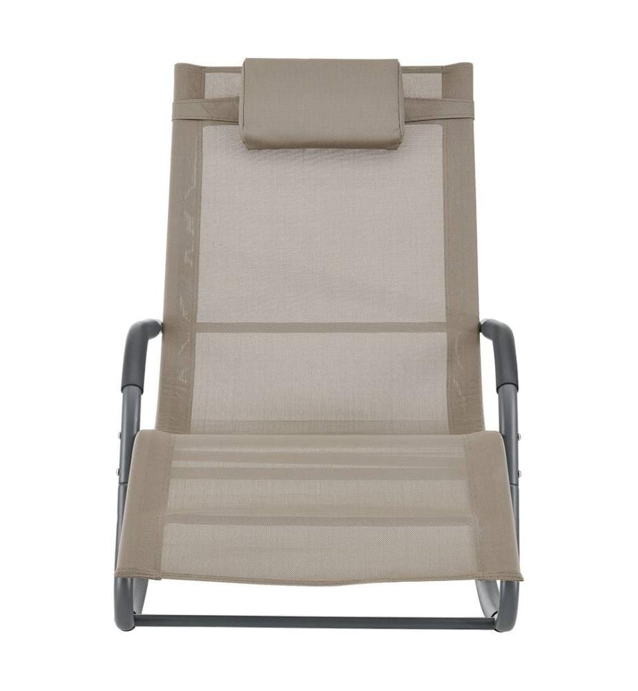 Sonnenliege Caracena 2er Set 147x63x89 cm Schaukelliege Beige