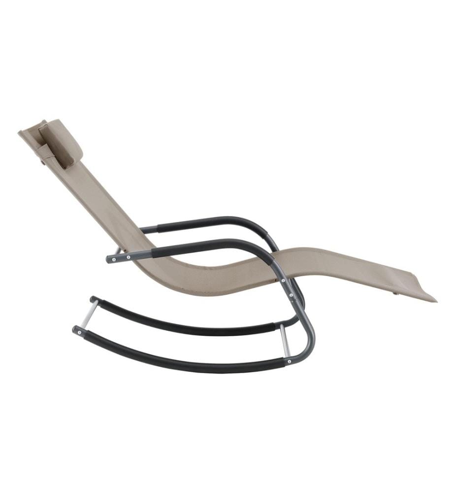 Sonnenliege Caracena 2er Set 147x63x89 cm Schaukelliege Beige