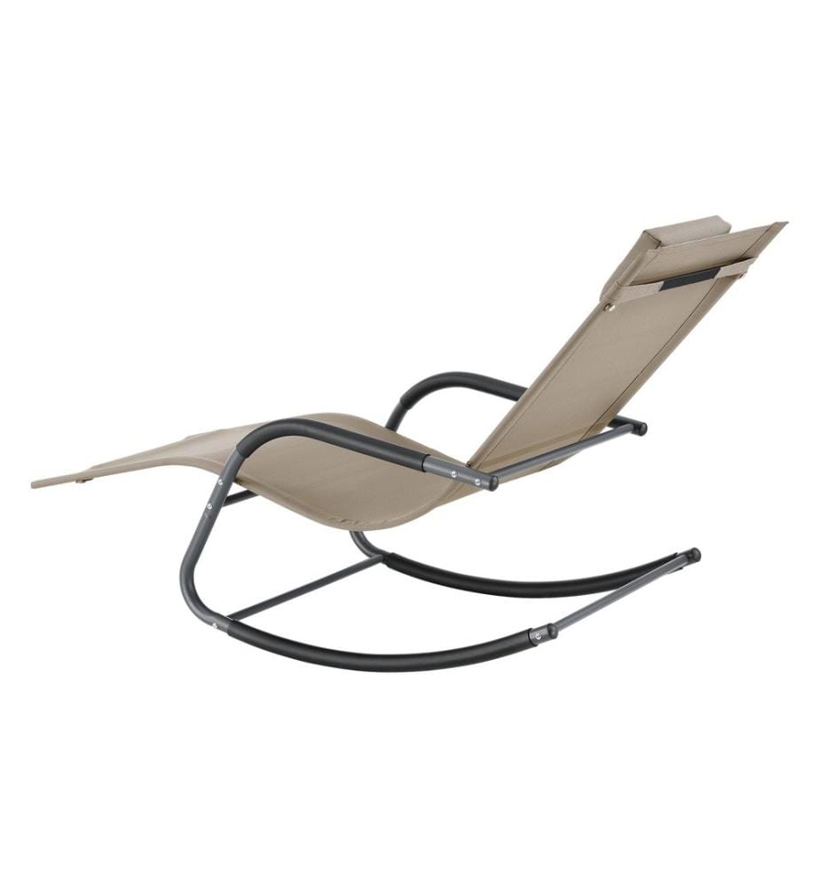 Sonnenliege Caracena 2er Set 147x63x89 cm Schaukelliege Beige
