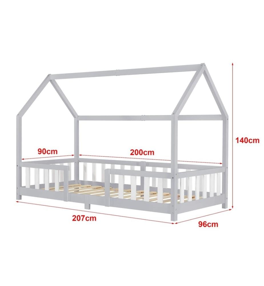 Kinderbett Sisimiut 90x200 cm mit Rausfallschutz