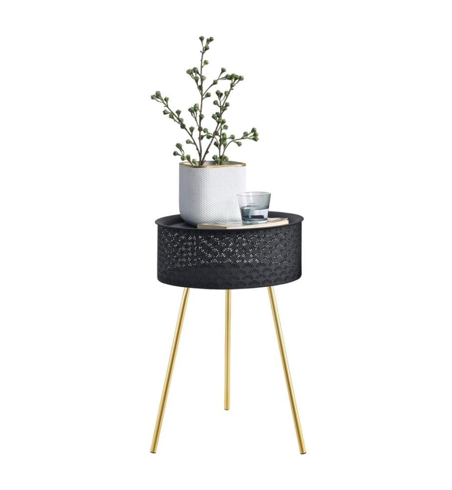 Table d'appoint Forshaga noir-or 65x40 cm