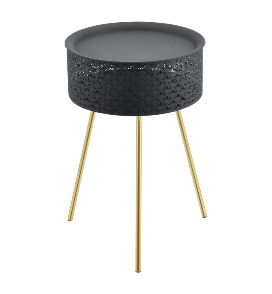 Table d'appoint Forshaga noir-or 65x40 cm