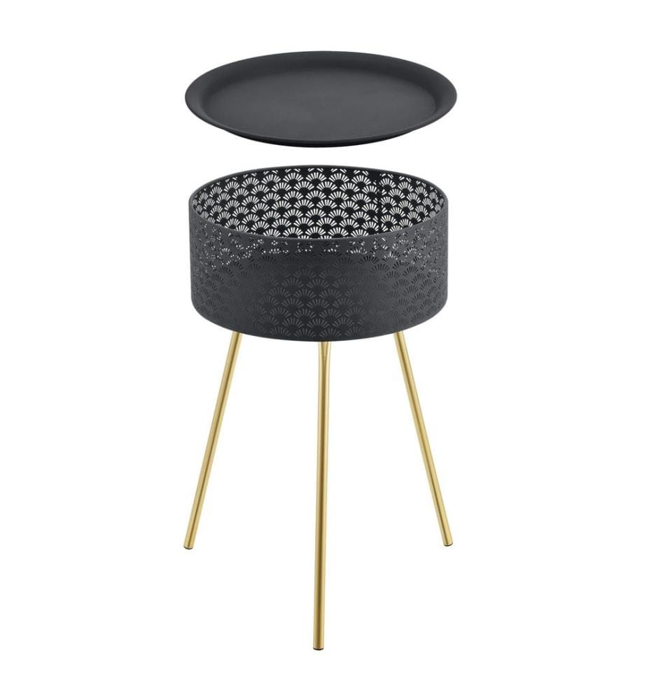 Table d'appoint Forshaga noir-or 65x40 cm