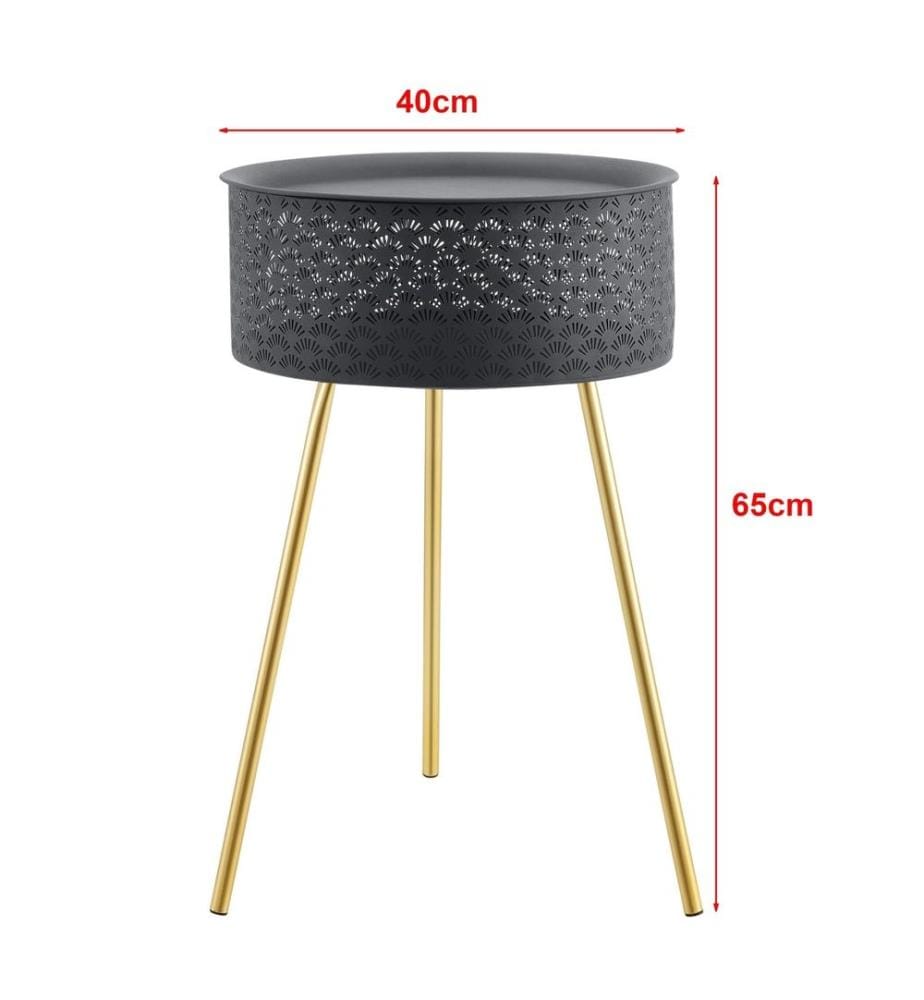Table d'appoint Forshaga noir-or 65x40 cm
